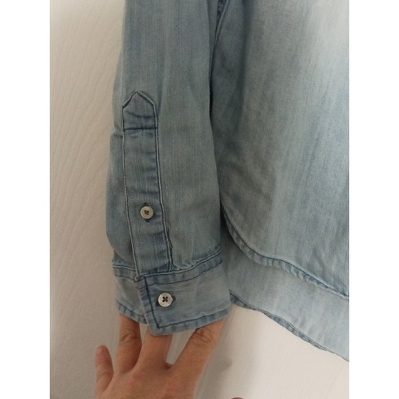 Abercrombie And Fitch Ombre White/Blue Long Sleeve Button Shirt Size Small - Picture 4 of 7